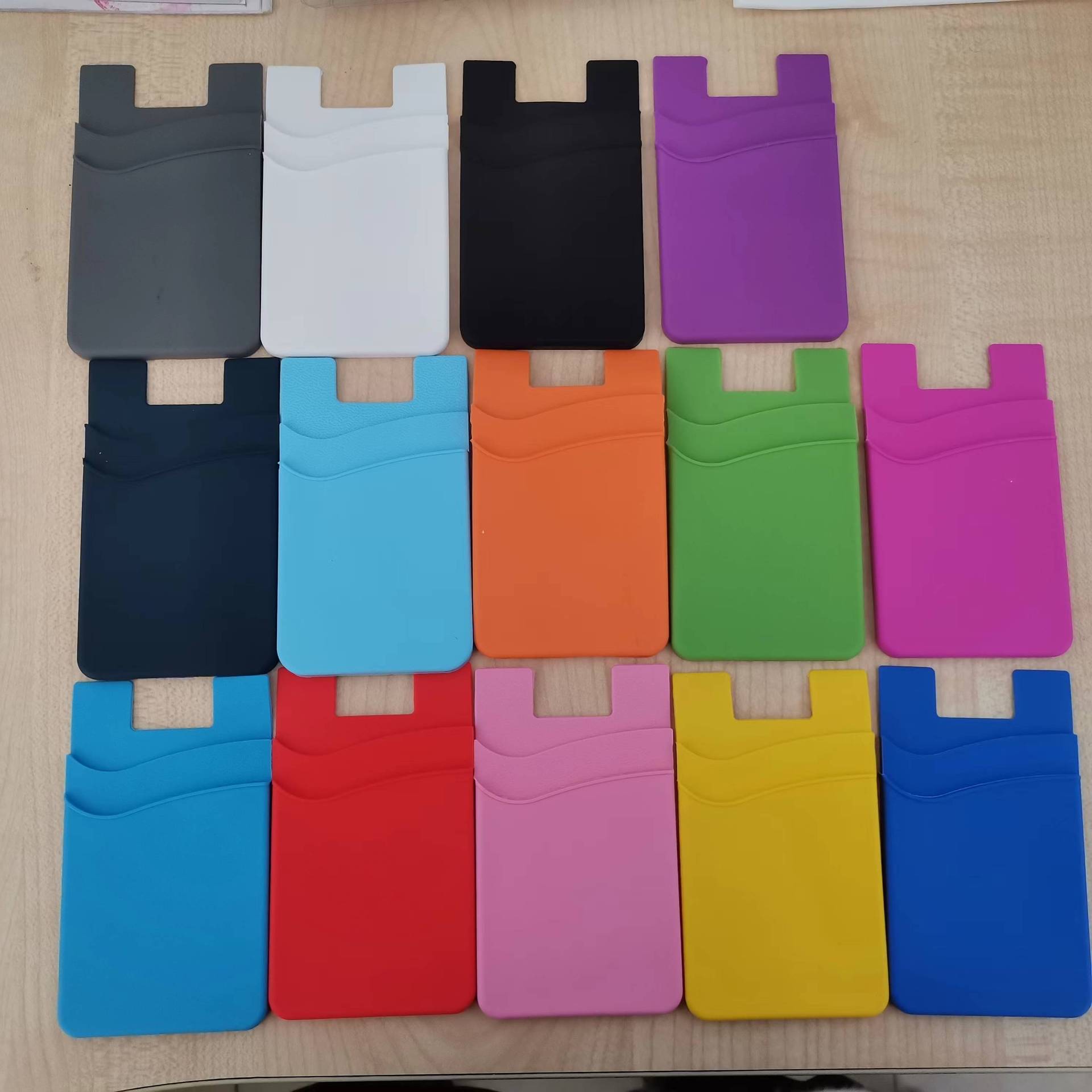 双层硅胶卡套贴 手机硅胶卡包 背胶背贴手机卡套可丝印UV彩印LOGO