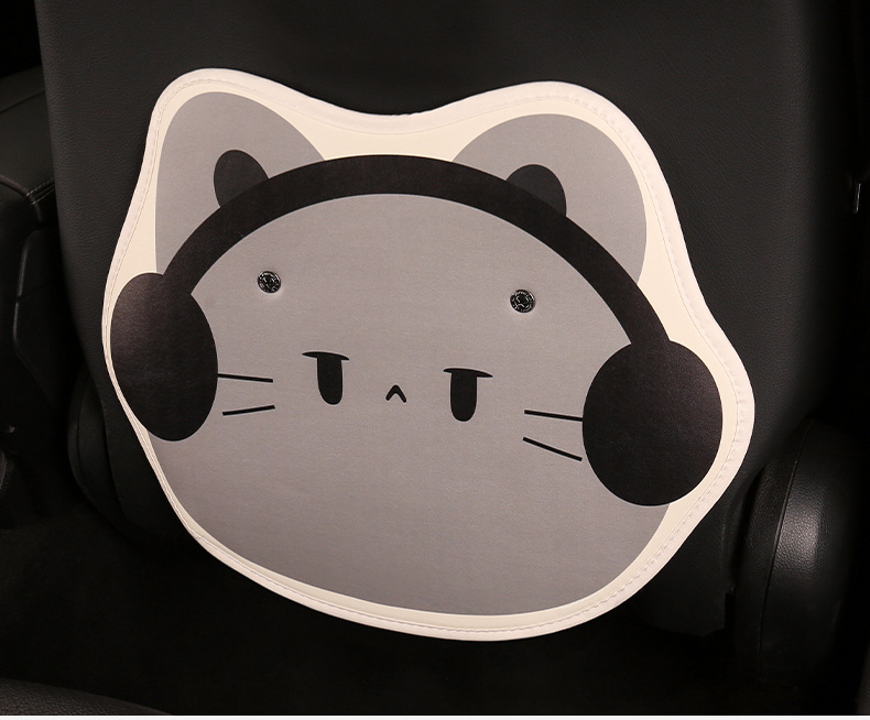 Headphone Catwoman Cute Cartoon Car Seat Back Anti-Kick Pad Car Seat Back Anti-Stain Pad Back Pocket Hanging Type