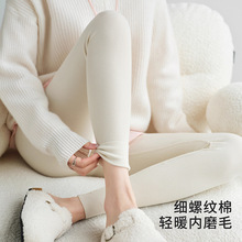 纯色高弹保暖裤女士秋冬2025年新款中暖一体绒收腹提臀加厚打底裤