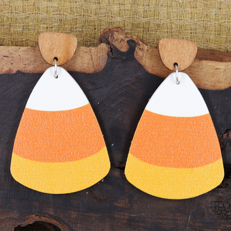 Wholesale Jewelry Casual Simple Style Color Block Pu Leather Drop Earrings display picture 3