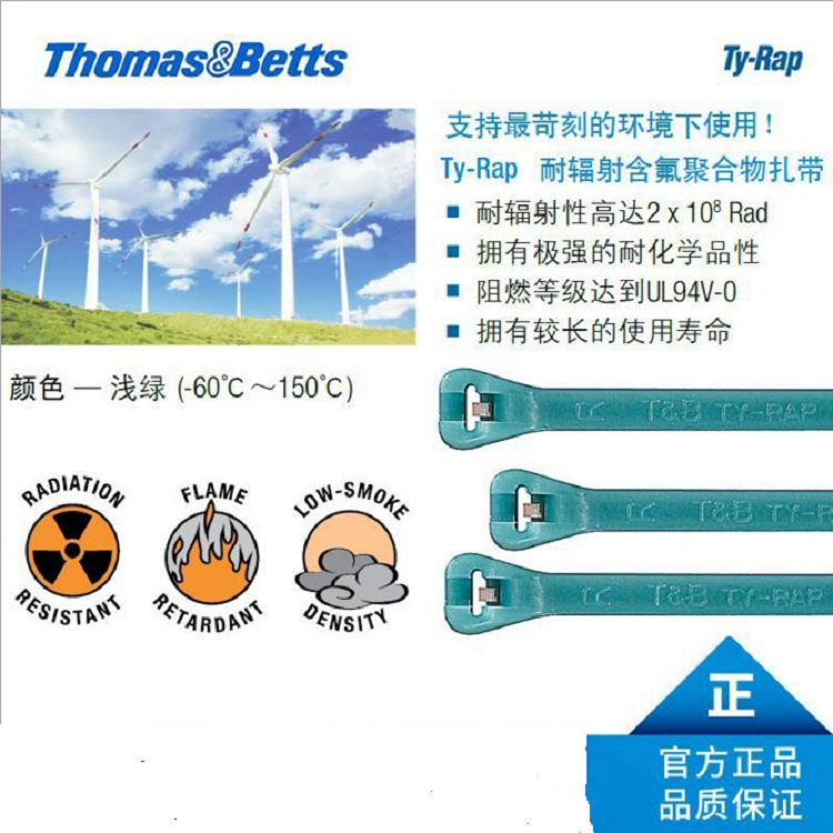TYZ523M 通贝耐辐射含氟聚合物扎带，特氟龙材质，铁氟龙扎线带