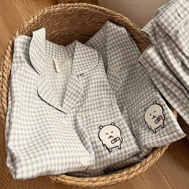 Xiaohongshu Douyin Couple Pajamas Spring and Autumn Long-Sleeved Korean Style Cartoon Casual Cloud Cotton Student Home Clothes That Can Be Worn Outside Xiaohongshu Douyin Couple Pajamas Spring and Autumn Long-Sleeved Korean Style Cartoon Casual Cloud Cotton Student Home Clothes That Can Be Worn Outside