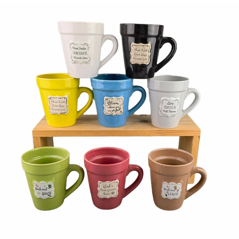 Taza de cerámica con tapa y cuchara recubierta Taza de regalo del día del maestro que cambia de color LOGO Taza de función de transferencia de calor Taza de agua de jardín
