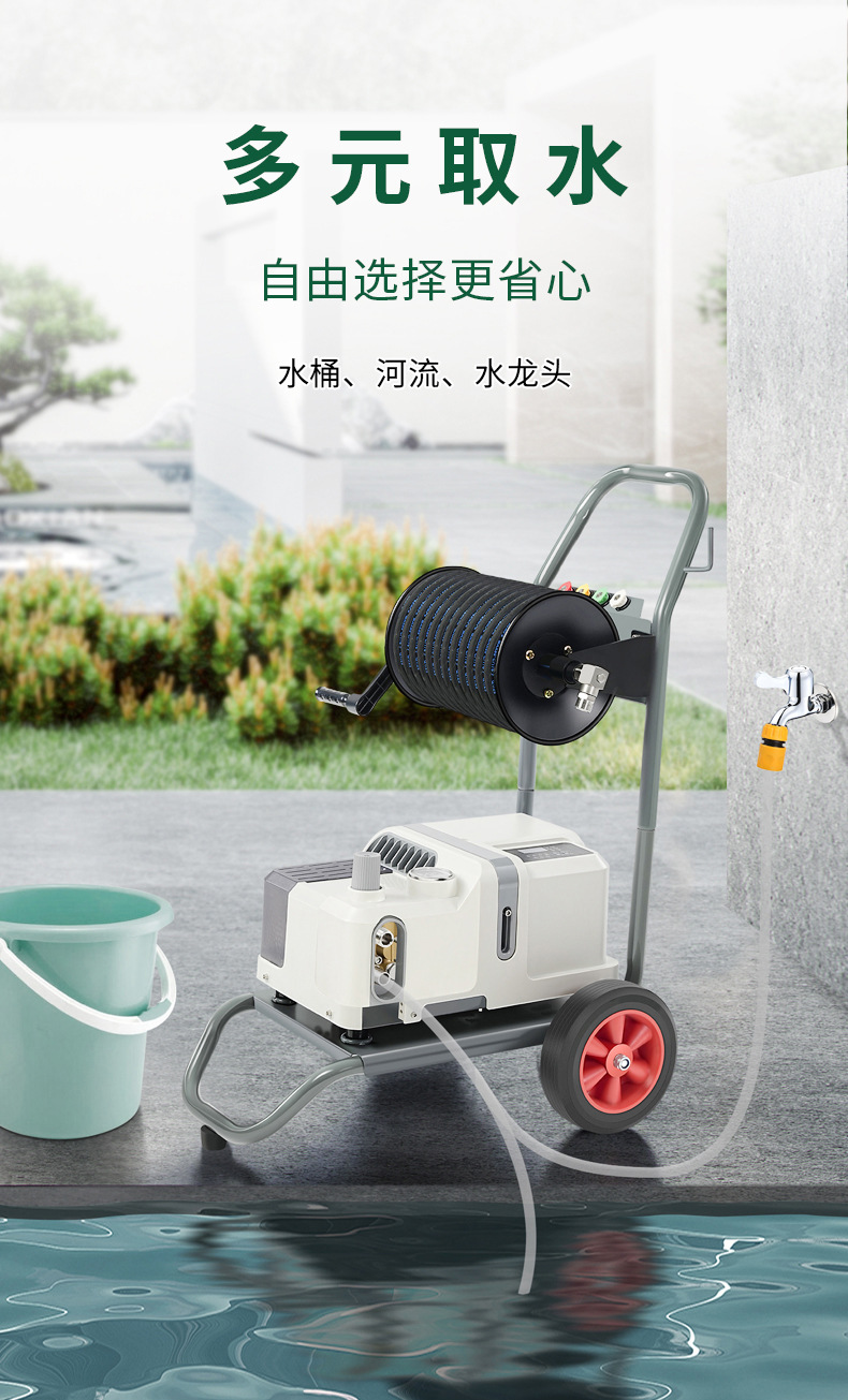 Source Factory High-Pressure Car Washing Machine Car Wash Shop Wall-Mounted Multi-Purpose Variable Frequency Permanent Magnet Ultra-Energy-Saving Household High-Pressure Cleaning Machine