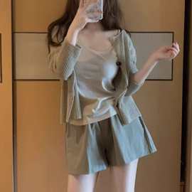 定制加工复古慵懒风镂空开衫女2022夏季新款针织长袖防晒空调衫