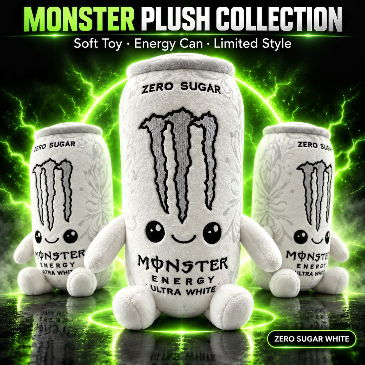 Cross-Border New Product Monster Energy Claw Pendant Toy Plush Doll White Can-Shaped Claw Doll