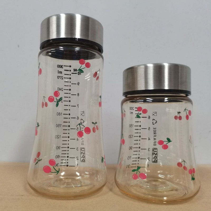 高颜值不锈钢杯盖樱桃杯PPSU奶瓶防摔便携樱桃水杯随手杯摇摇杯|undefined
