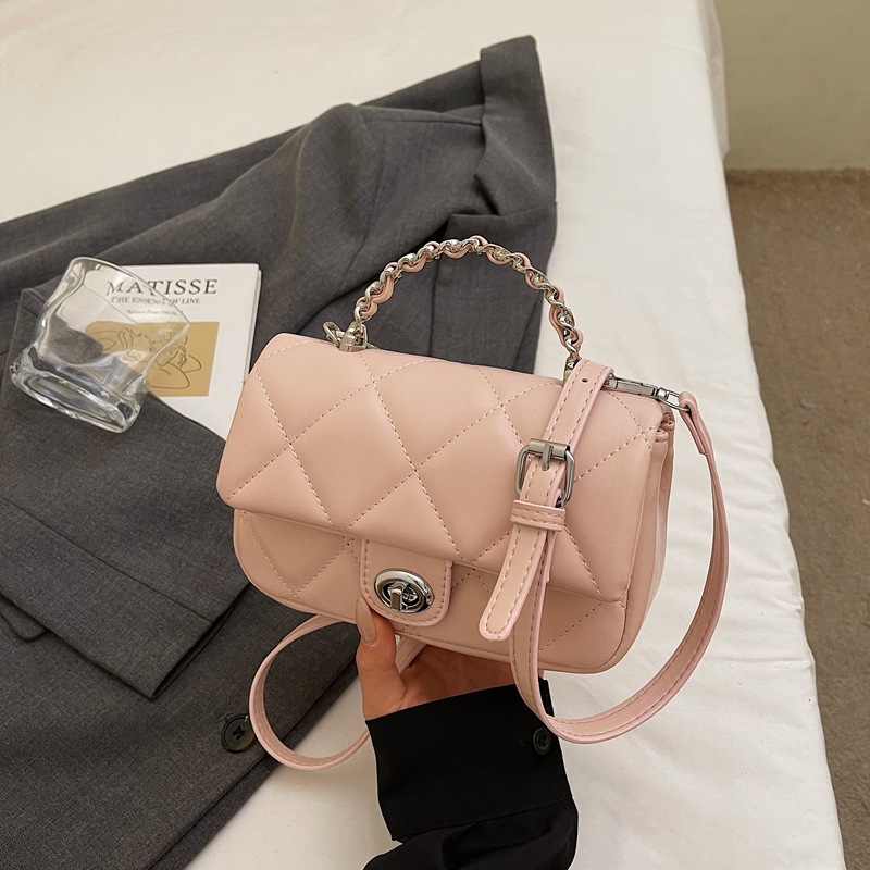 Bolso diagonal simple 2025 moda femenina todo fósforo Lingge fragante bolso de mensajero verano nuevo estilo pequeño bolso cuadrado pequeño