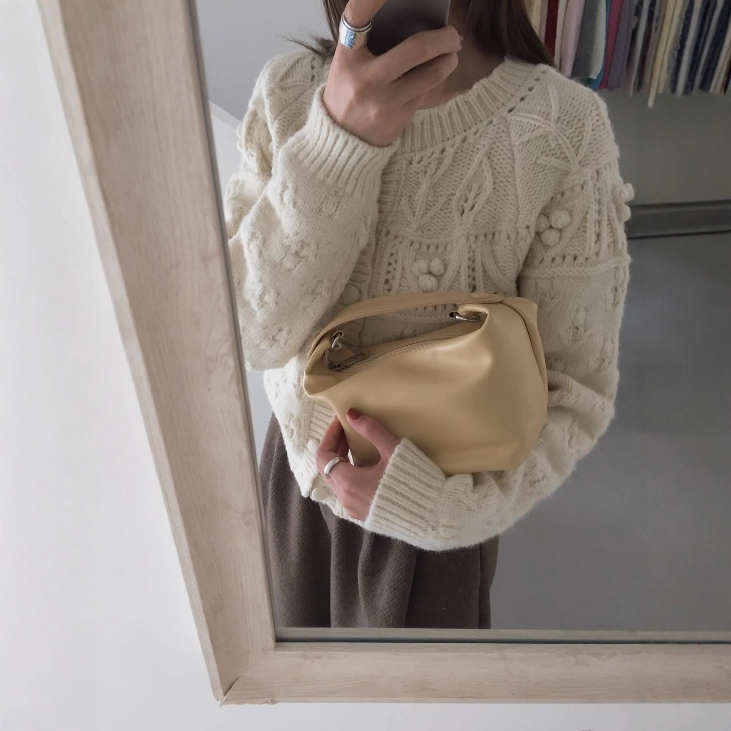 2025早秋韩系复古甜美手工编织立体小球钩花针织开衫女毛衣女上衣