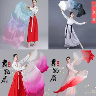 舞蹈扇广场舞跳舞扇舞蹈扇秧歌浅色渐变长绸扇古典舞高档舞蹈儿童