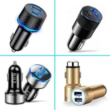 QC3.0车载充电器安全锤2.4A小钢炮38W电压检测数显车充双USB 3.1A