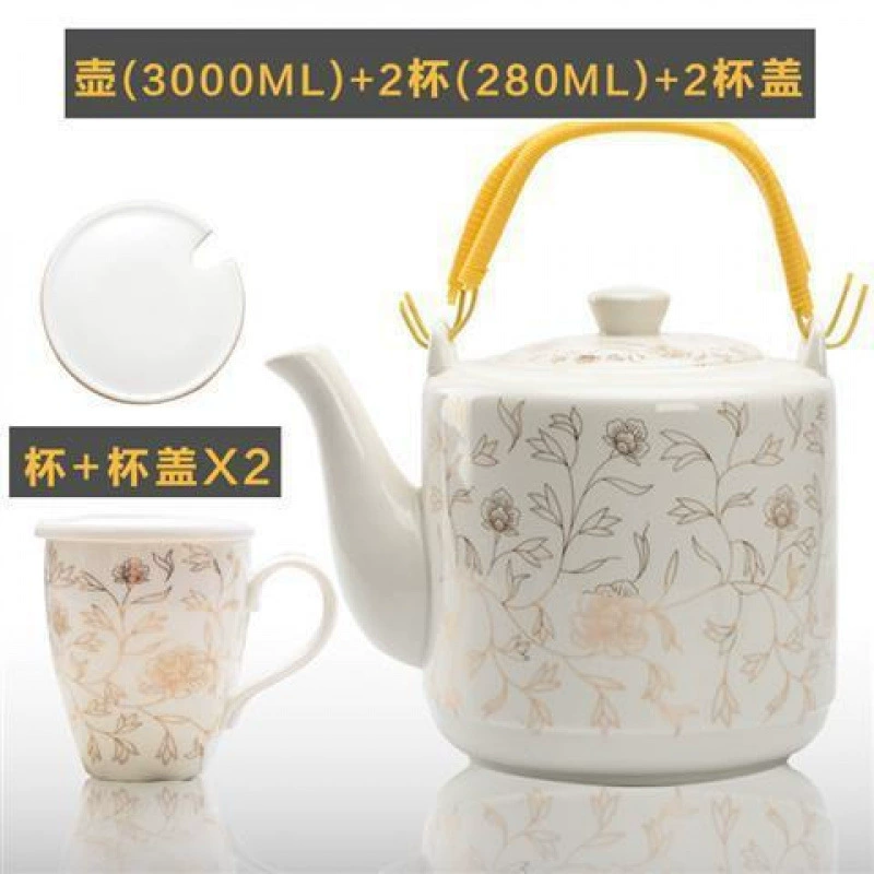 Ceramic glass big teapot, set