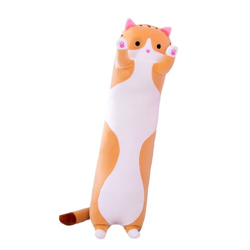 Export Trade Cat Plush Toy Long Strip Cat Pillow Soft Toy Children's Birthday Gift Cross-border Doll Wholesale 
