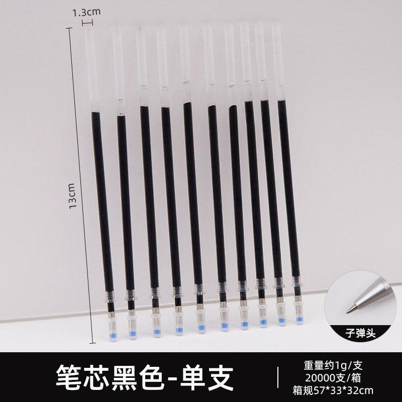 Papelería estándar europeo pluma de gel pluma negro firma pluma de agua estudiante 0,5mm bala escuela suministros al por mayor