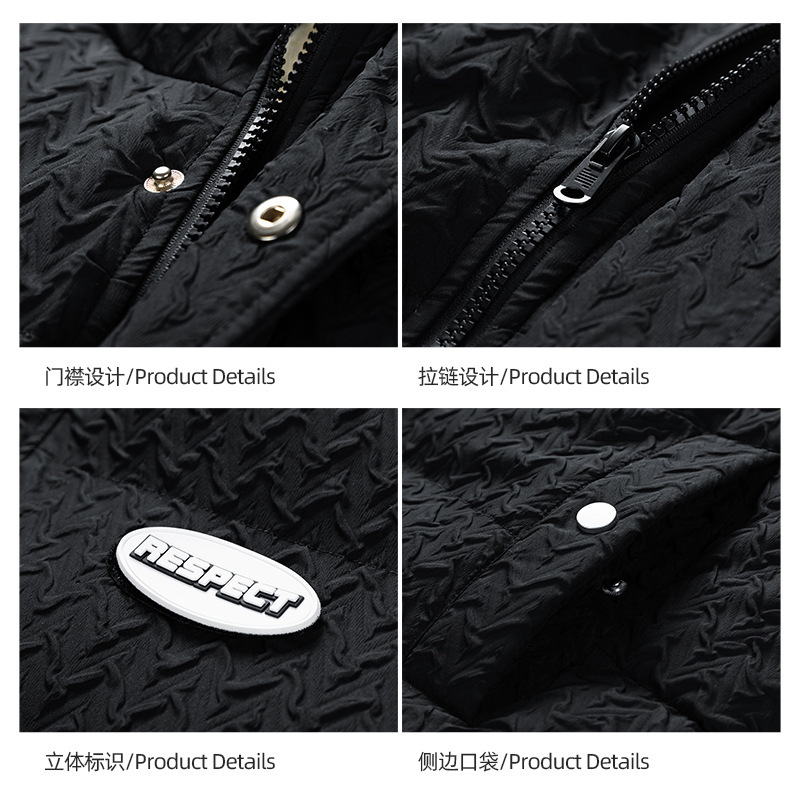 Nombre CONJUNTO DE LA NASA Marca de moda estadounidense engrosada collar de pie abrigo de algodón acolchado abrigo de invierno de los hombres cálido abrigo de algodón acolchado pareja abrigo de pan de las mujeres