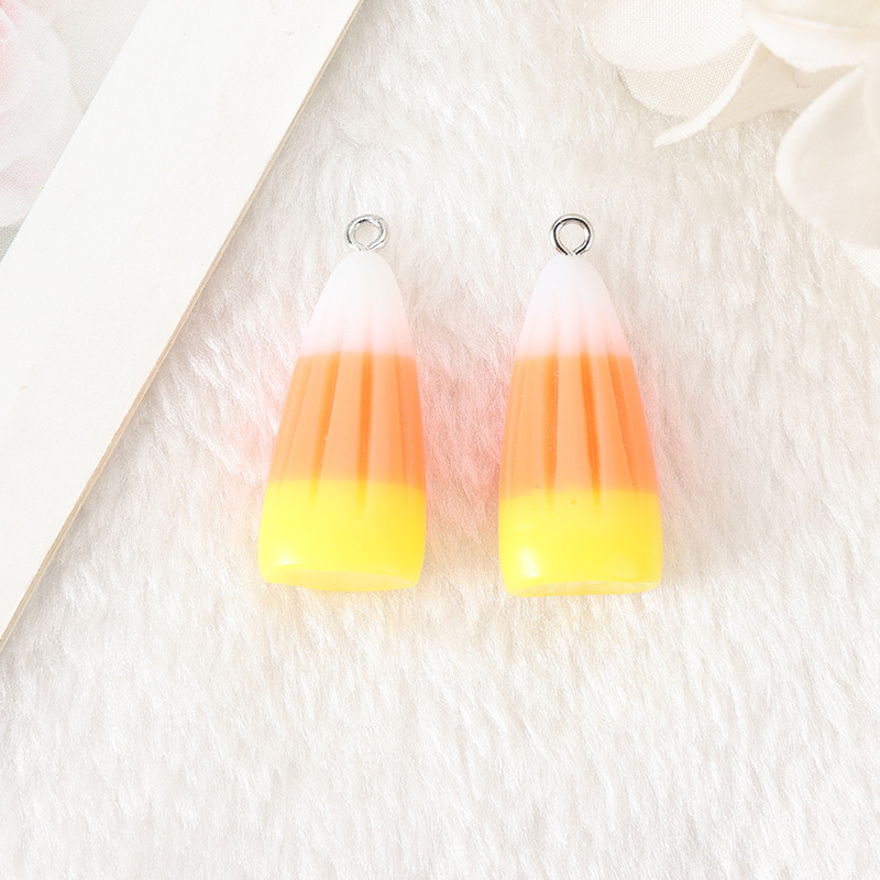 Venta caliente transfronteriza tridimensional Halloween maíz Candy pendientes collar llavero