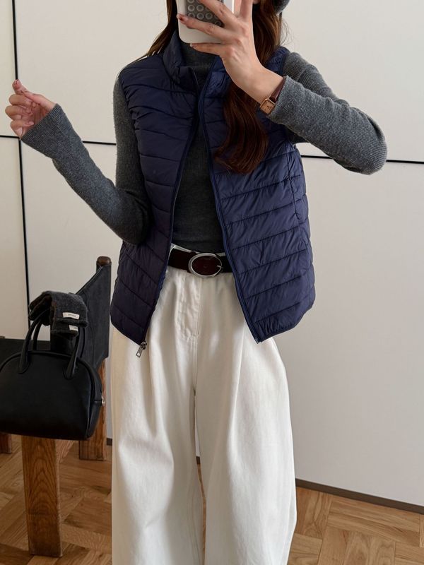 2025新款百搭休闲风秋季冬菱格棉服棉衣上衣外套内搭保暖马甲女装|undefined