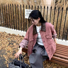 美式情侣装秋冬新款翻领牛仔外套女宽松休闲百搭水洗潮牌上衣夹克