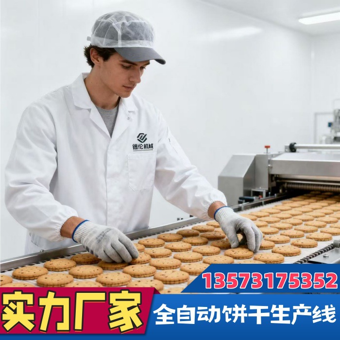 饼干生产线和面-成型-传动-烤炉-喷油-转弯机-冷却-理饼-控制台