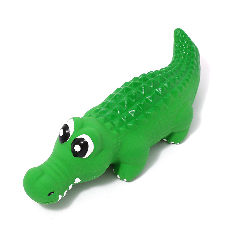 Juguetes de látex para mascotas transfronterizas látex sonido cocodrilo ventilación para aliviar el aburrimiento simulación cocodrilo perro juguetes suministros al por mayor