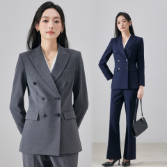 灰色西装套装女2025新款高级感职场修身正装长袖西服职业面试工服