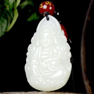 Hetian jade Buddha pendant men and women twelve zodiac eight patron saint white jade necklace natural jade necklace