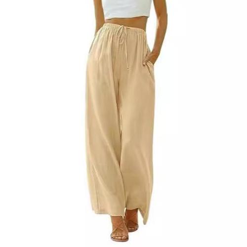 2025 TEMU Women's European and American Clothing Loose Straight Pocket Drawstring Wide Leg Pants