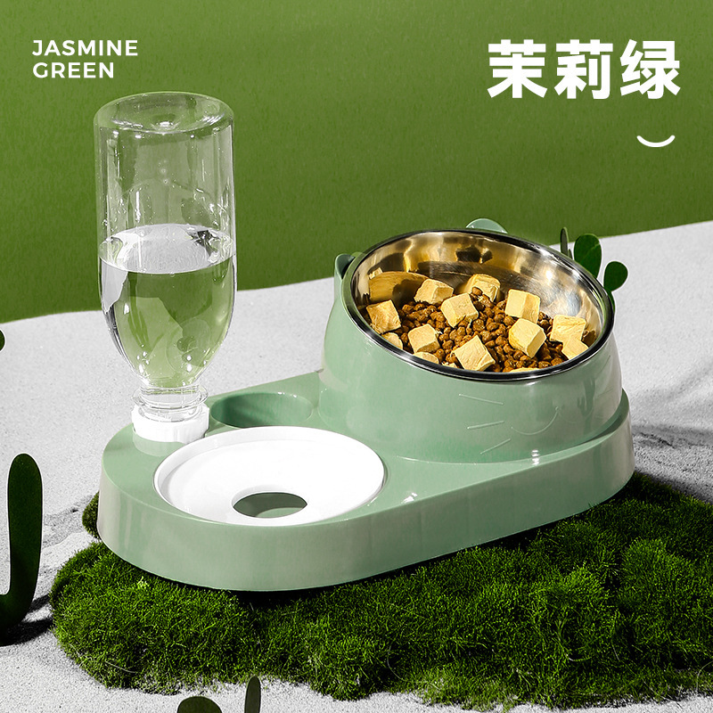 Tazón de gato Tazón doble Tazón de agua potable automática Tazón de perro Tazón de comida Teddy Tazón de arroz Perro Gato Bebida de agua Tazón de comida para gatos Tazón para mascotas