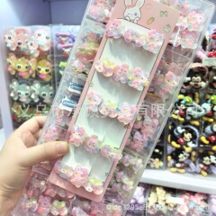 ネットセレブ人気のかわいいピンク桜リボンレインボーグラデーションパールKT猫桜漫画子供用ヘアピン