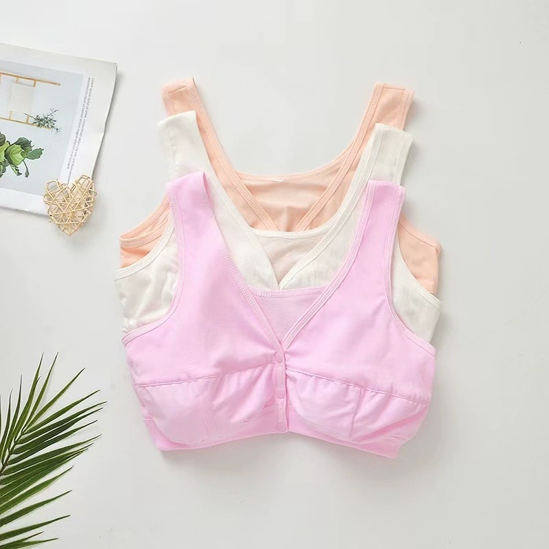 Cotton bra for breastfeeding, for middle age, front lock