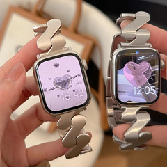 Suitable for Apple Watch 8 lightning pattern alloy strap iwatch Ultra8765432SE steel strap