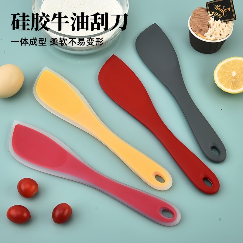 一体型シリコン製スクレーパー チョコレートクリームミキシングスクレーパー ケーキベーキングツール バタースクレーパー 耐熱スパチュラ|undefined