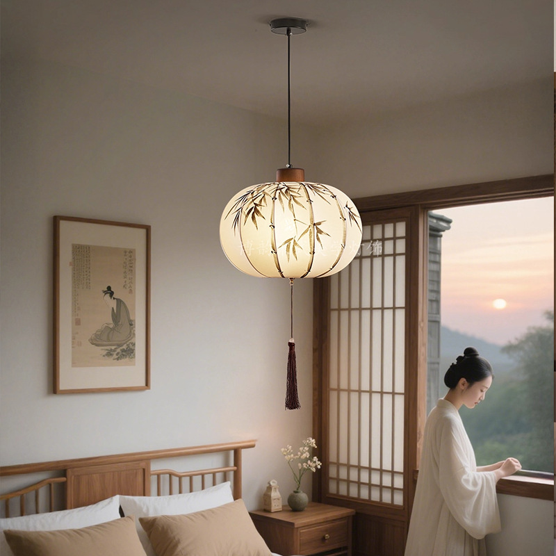 宋式美学卧室吊灯中式国风灯笼装饰灯复古客餐厅书房民宿茶室吊灯