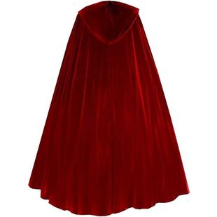 New Wine Red Elegant Pastoral Style Velvet Manor Vintage Cape Bridal Shawl Hooded Coat
