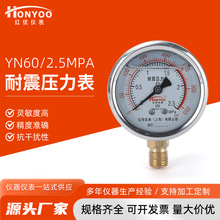 YN60耐震压力表空压机储气压力表水油液压增压气泵打压机防冻压力