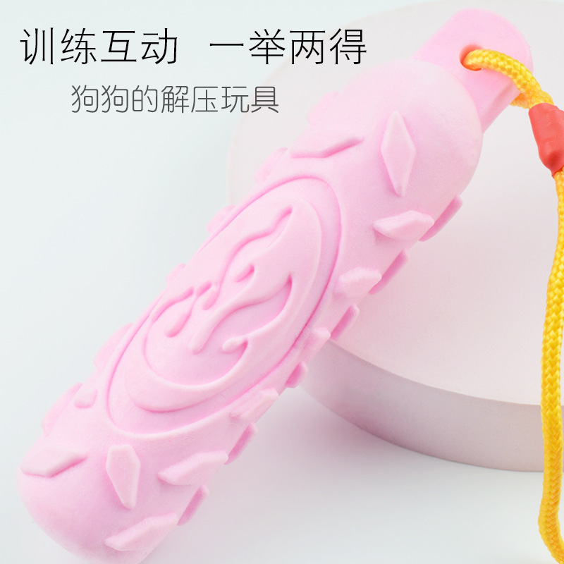 Suministro directo de fábrica perros grandes, medianos y pequeños roer los dientes de limpieza palo de juguete leche sabor TPR espuma dientes de molienda palo de juguete para mascotas