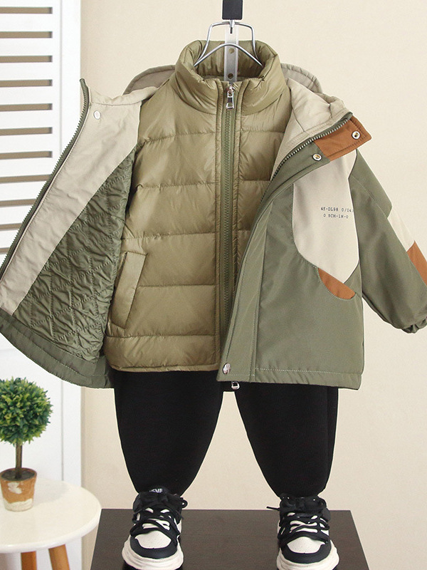 Chaqueta de Plumón para Niños 6901, Modelo 2026, Chaqueta 3 en 1 para Niños, Abrigo Grueso para Bebés, Conjunto de Dos Piezas image 3