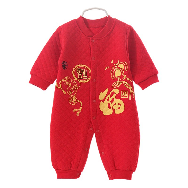Детский осенне-зимний новый большой красный комбинезон на полнолуние, сто дней, детская одежда, теплая одежда для скалолазания Hakka