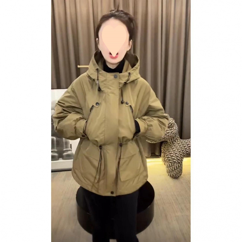 欧货2025春季新款夹棉工装风衣外套女韩版宽松收腰显瘦拉链冲锋衣|undefined