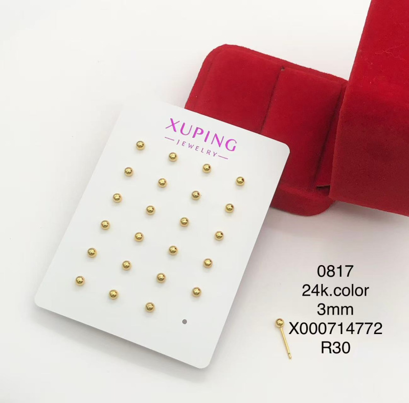 Plated 24K color-glossy 3mm pair