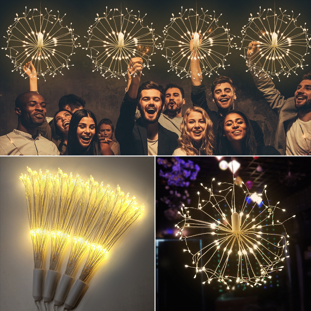 Christmas Firework Lamp LED String Light Dandelion Light Decoration Remote Control Garden Lights Christmas Decoration_voghion.com