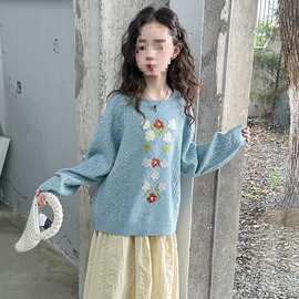 女童毛衣秋冬打底针织衫小女孩时尚炸街童装厚毛线衣儿童冬装洋气