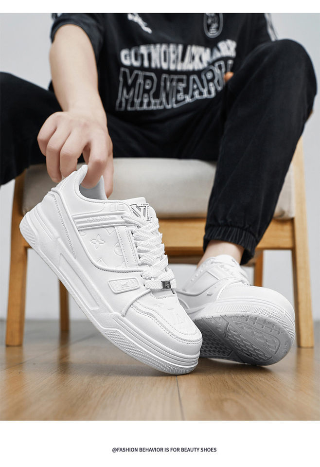 Giày sneaker nam cổ thấp đế dày phối màu, giày thể thao casual dây buộc — G8212 màu trắng, G8212 màu vàng lúa mì, G8212 trắng đen chi tiết 12