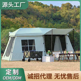 现货户外露营两室一厅全自动大型帐篷防雨防晒家庭大帐篷屋脊13
