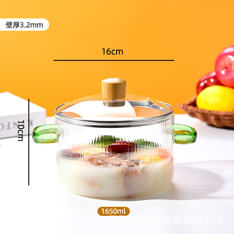 Olla de vidrio con alto contenido de borosilicato, olla de leche pequeña resistente a altas temperaturas, olla de sopa transparente, estufa de cerámica eléctrica, olla de vino hervido especial, olla de cocción