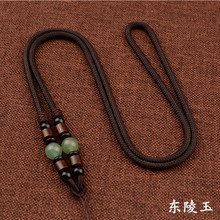 翡翠平安扣项链挂坠绳子玉佩玉佛吊坠挂绳男女高档玛瑙挂件绳粗款