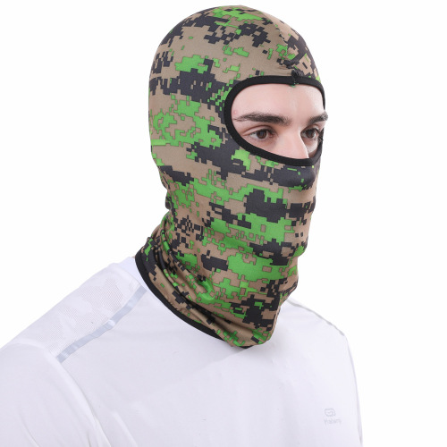 Amazon sun protection ice silk hood outdoor riding motorcycle mask dustproof breathable camouflage hood face hoodie