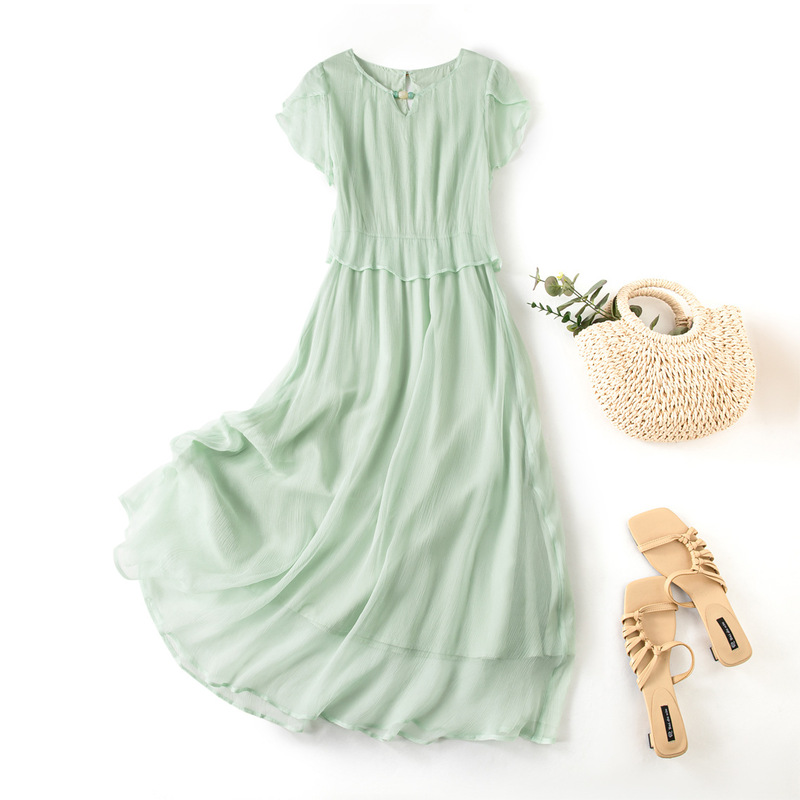 Silk Dress Summer New Style Bali Vacation Bohemian Mulberry Silk Beach Dress 26016 Silk Dress Summer New Style Bali Vacation Bohemian Mulberry Silk Beach Dress 26016