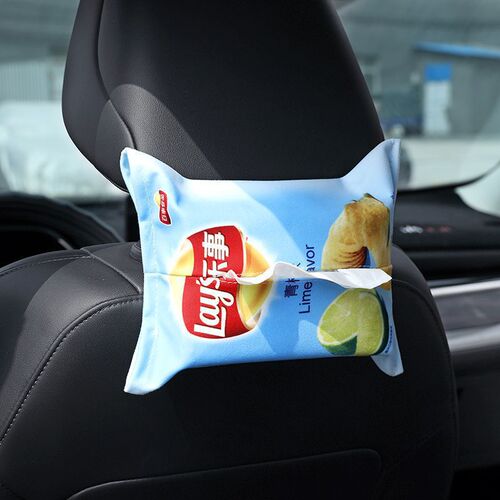 Bestselling paper towel box hanging car tissue bag dining napkin box car creative cute potato chip handlebar paper towel holder