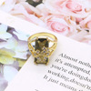 Square stone inlay, golden zirconium, fashionable advanced ring, Aliexpress, European style, high-quality style, wholesale